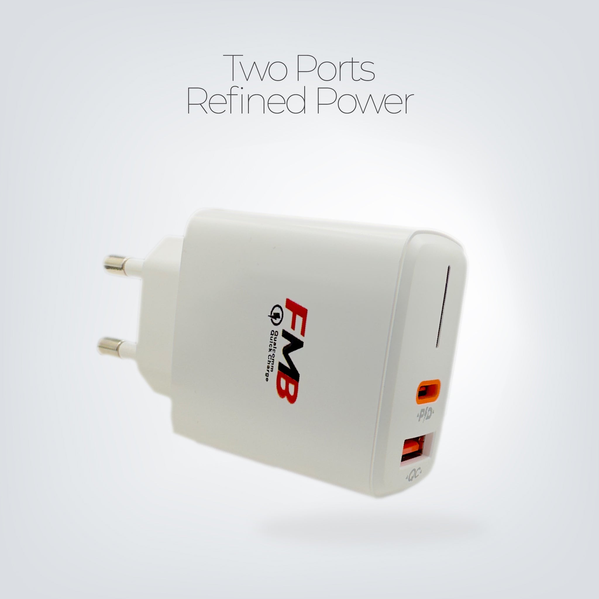 FMB 25W Dual Port Fast Charger - USB-C PD & USB-A QC 3.0 Wall Adapter