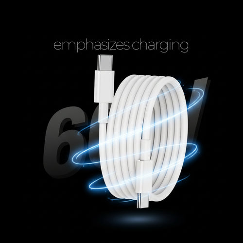 60W USB-C to USB-C Fast Charging Cable - iPhone 15/16/17 Series & iPad 1M