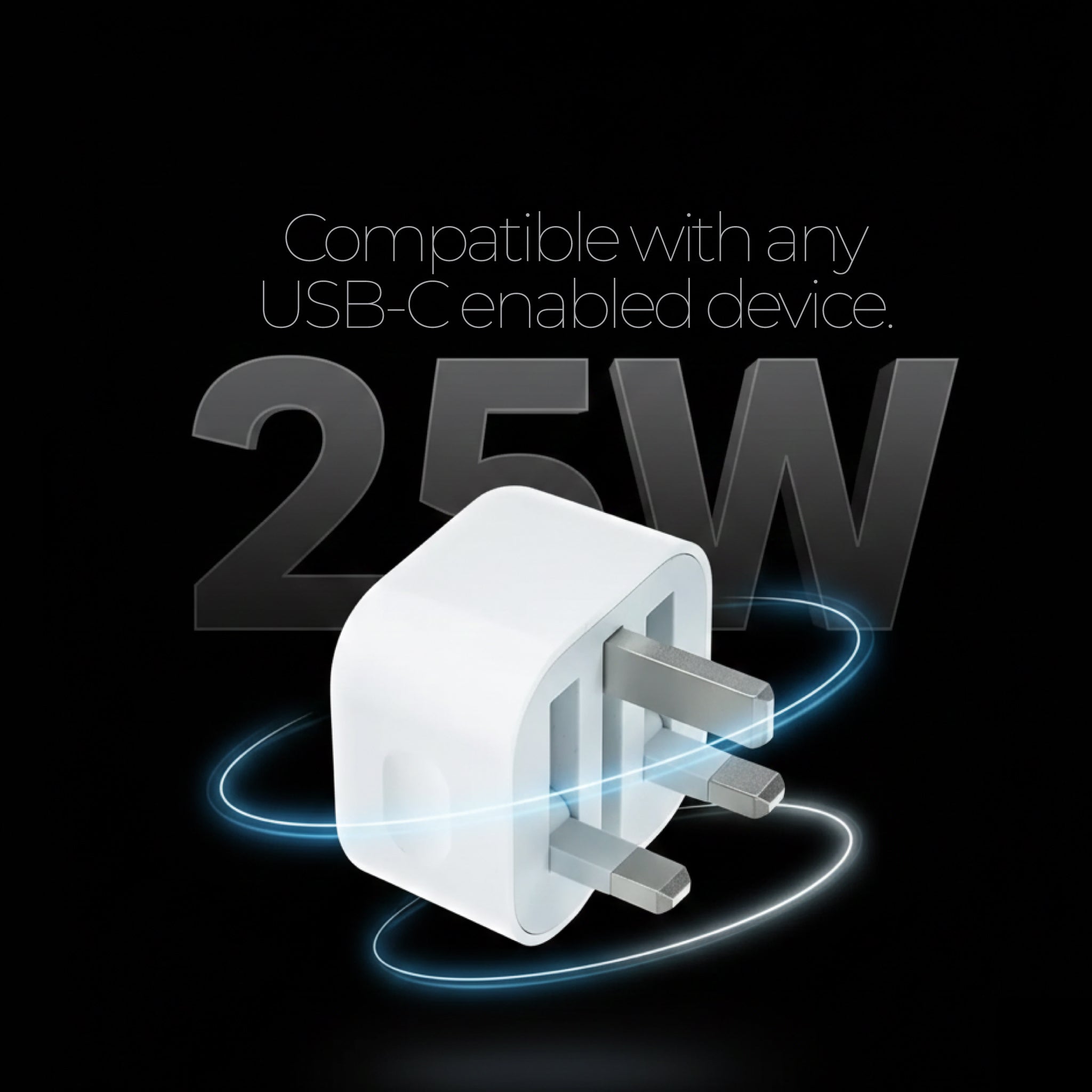 Apple 25W USB-C Power Adapter - Fast Charger for iPhone & iPad with Folding Pins